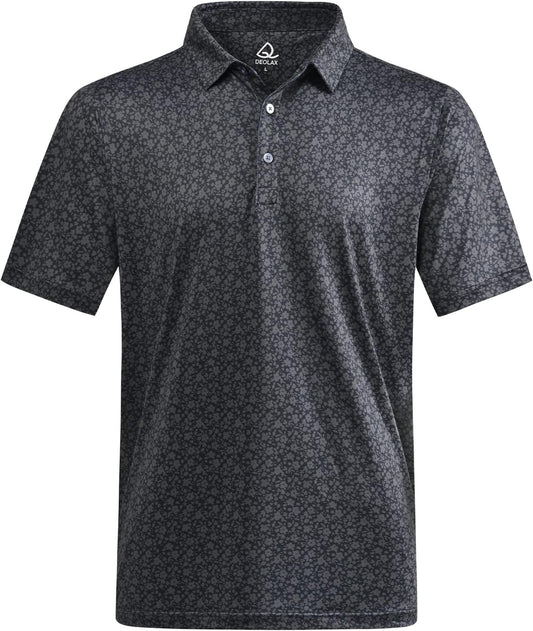 Mens Polo Shirts Fashion Print Mens Golf Shirt Dry Fit Mens Golf Polo Short Sleeve Quick Dry Funny Golf Shirt for Men
