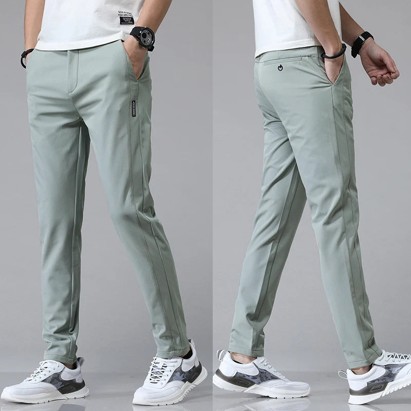 5 Colors Spring Summer Ultra-Thin Men'S Stretch Slim Straight Casual Pants High Quality Fashion Breathable Golf Sports Trousers