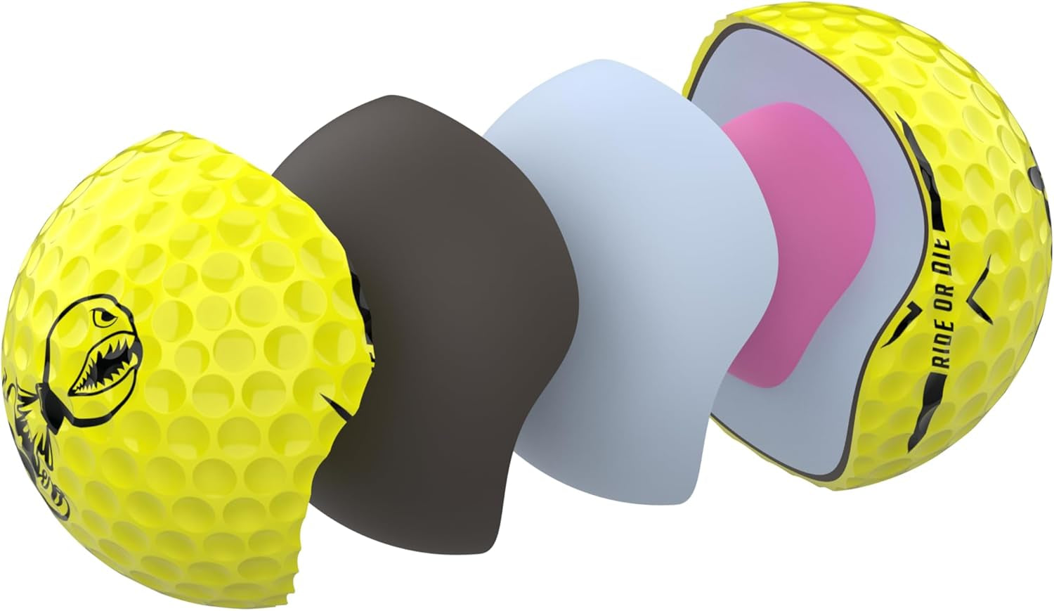 P*Ss Missile Distance Golf Balls - 4-Piece Design, Surlyn Cover, High Compression Core - Lower Spin, Better Trajectory for Longer, Straighter Shots