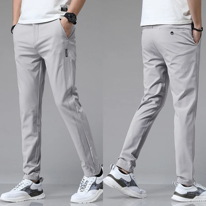 5 Colors Spring Summer Ultra-Thin Men'S Stretch Slim Straight Casual Pants High Quality Fashion Breathable Golf Sports Trousers