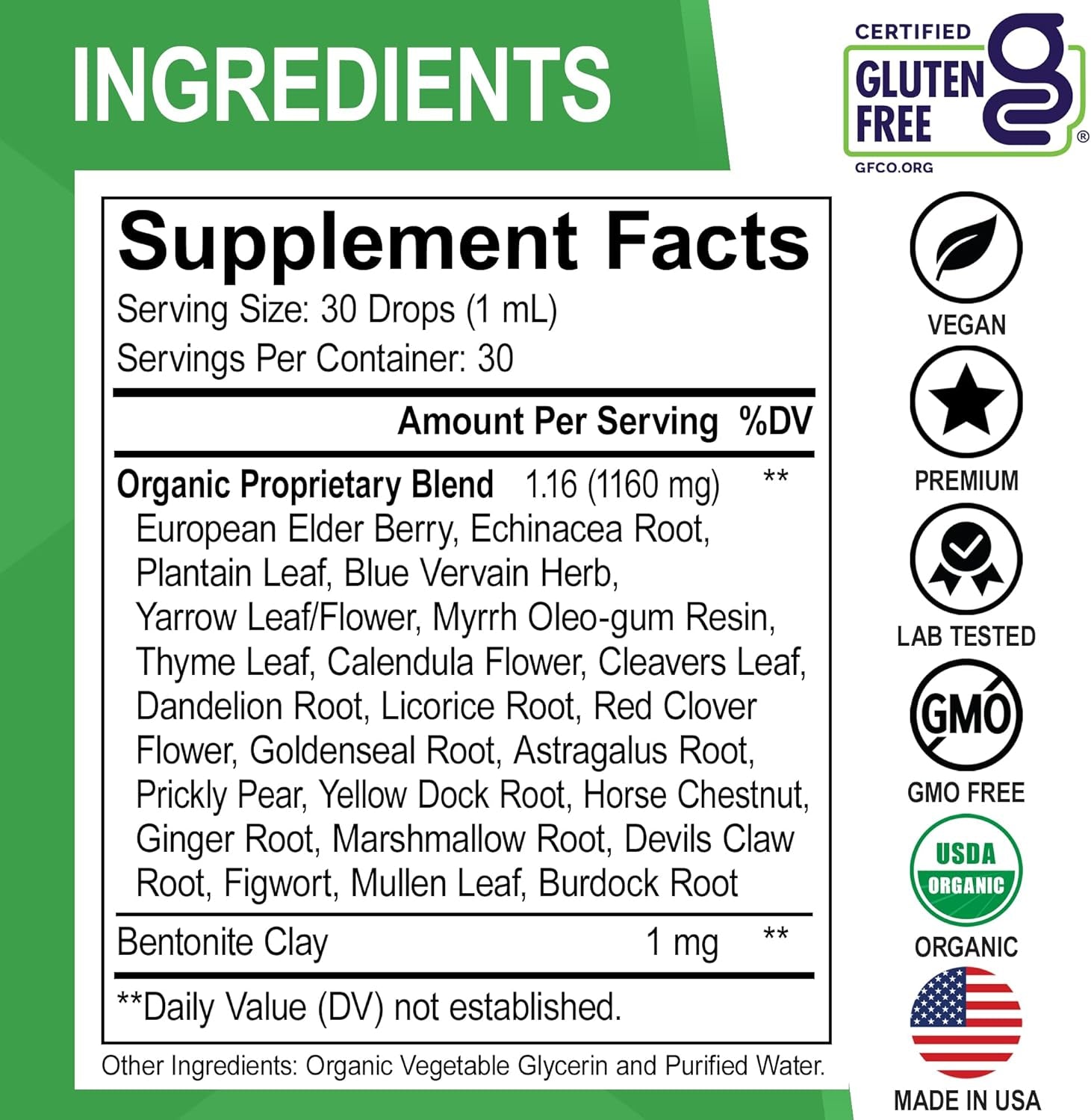 Lymphatic Drainage Supplements Drops - Organic Lymphatic Support Liquid Drops Cleanse with Echinacea, Lymph System Support Supplement, Lymph Node Detox Cleanse System Drainage - 1Oz Non-Gmo Organics