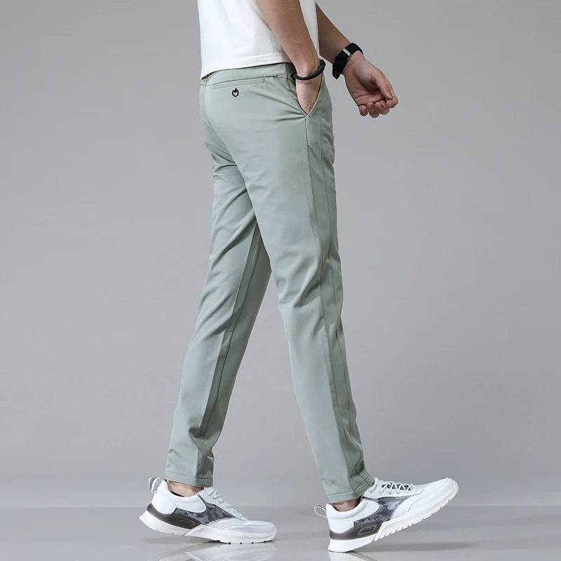 5 Colors Spring Summer Ultra-Thin Men'S Stretch Slim Straight Casual Pants High Quality Fashion Breathable Golf Sports Trousers