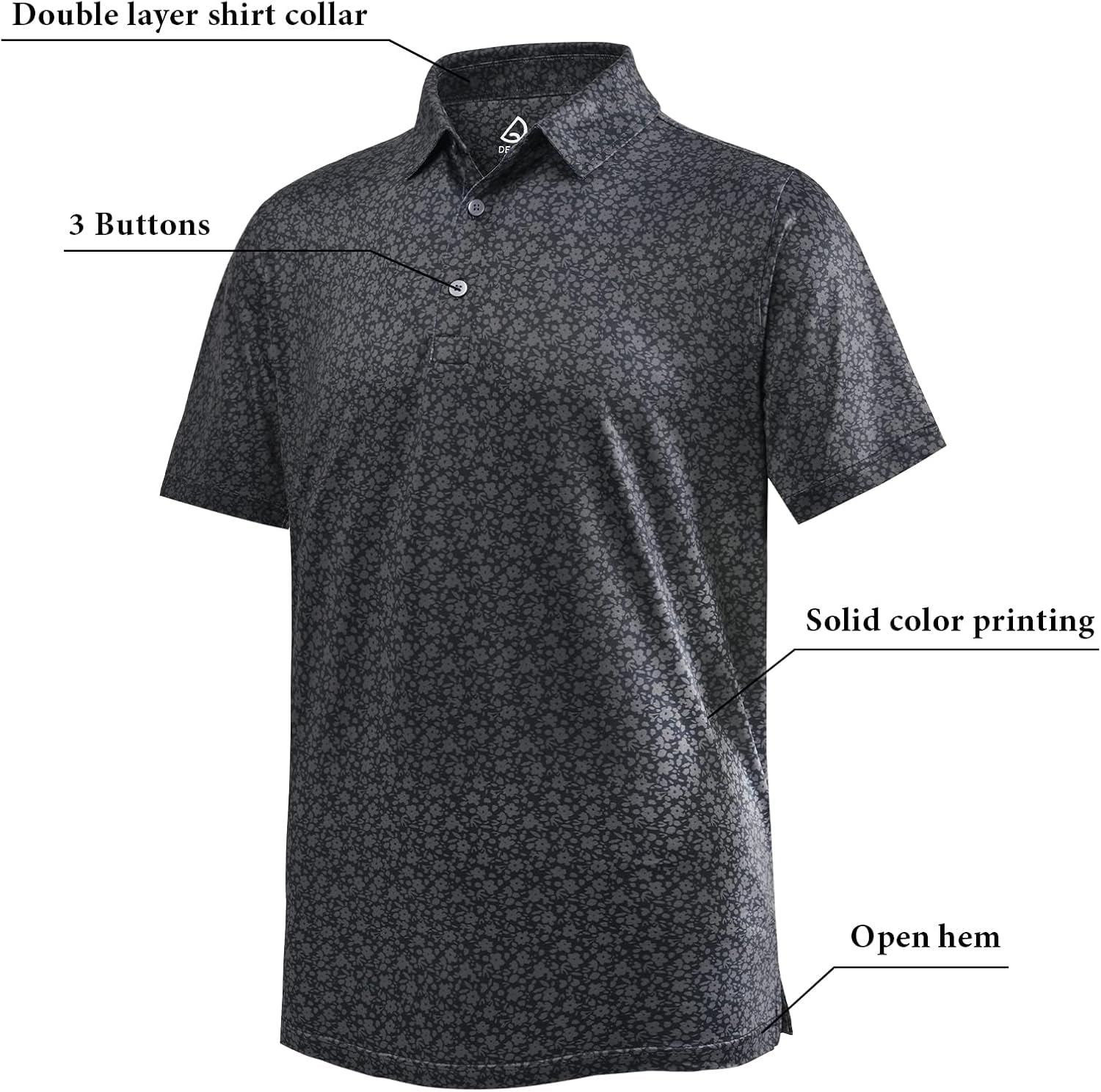 Mens Polo Shirts Fashion Print Mens Golf Shirt Dry Fit Mens Golf Polo Short Sleeve Quick Dry Funny Golf Shirt for Men