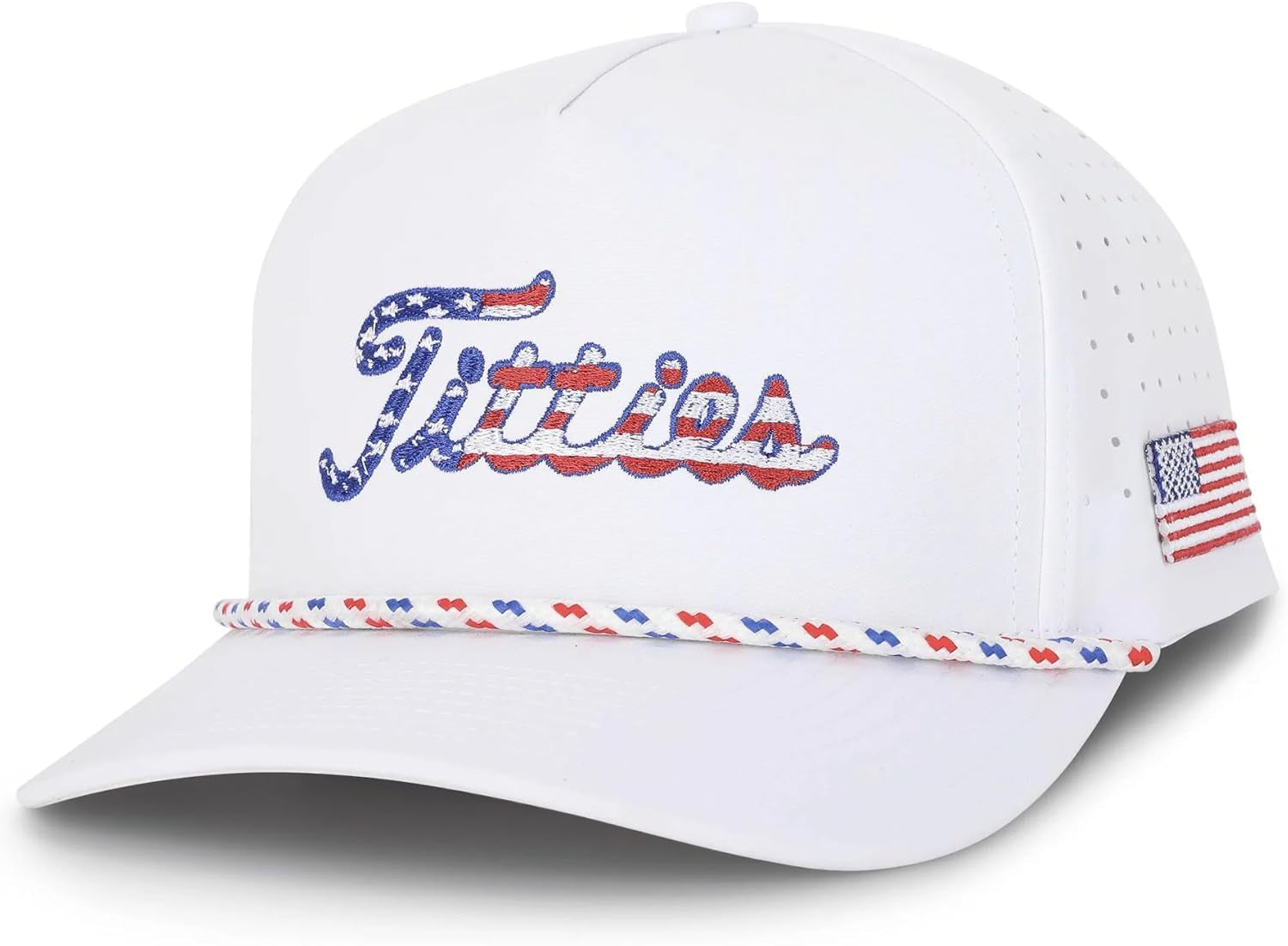 Titties Golf Hat - Funny Golf Hat, Titties Hat - Funny American Hat - Men'S Gifts (Cotton, White-Black)
