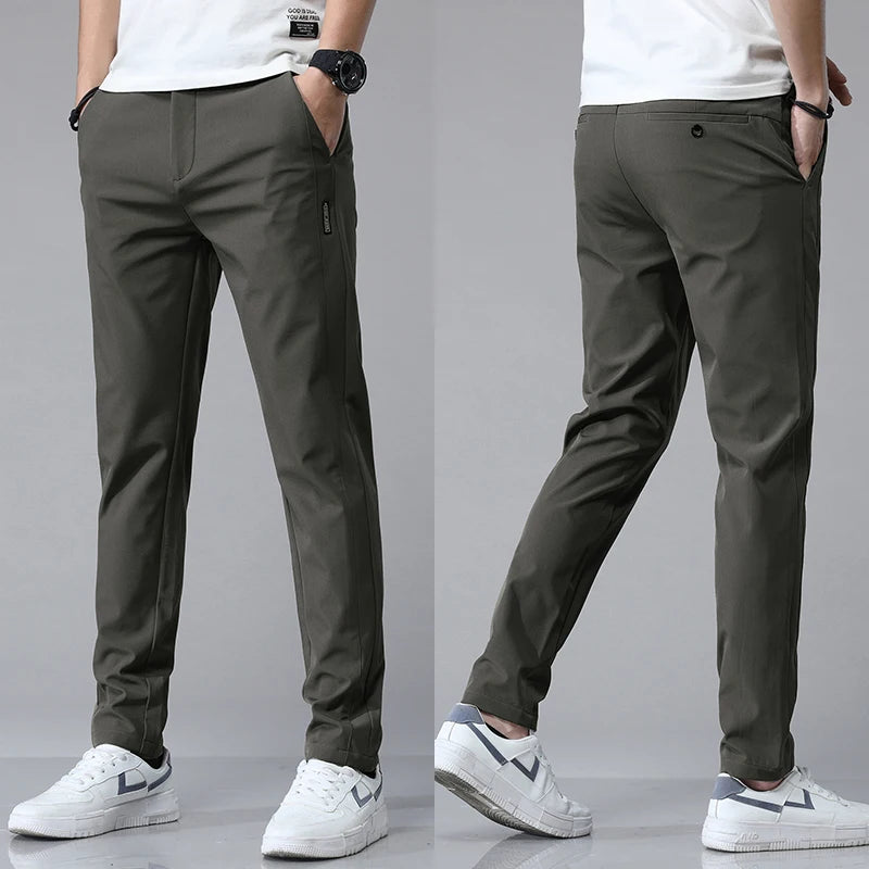 5 Colors Spring Summer Ultra-Thin Men'S Stretch Slim Straight Casual Pants High Quality Fashion Breathable Golf Sports Trousers