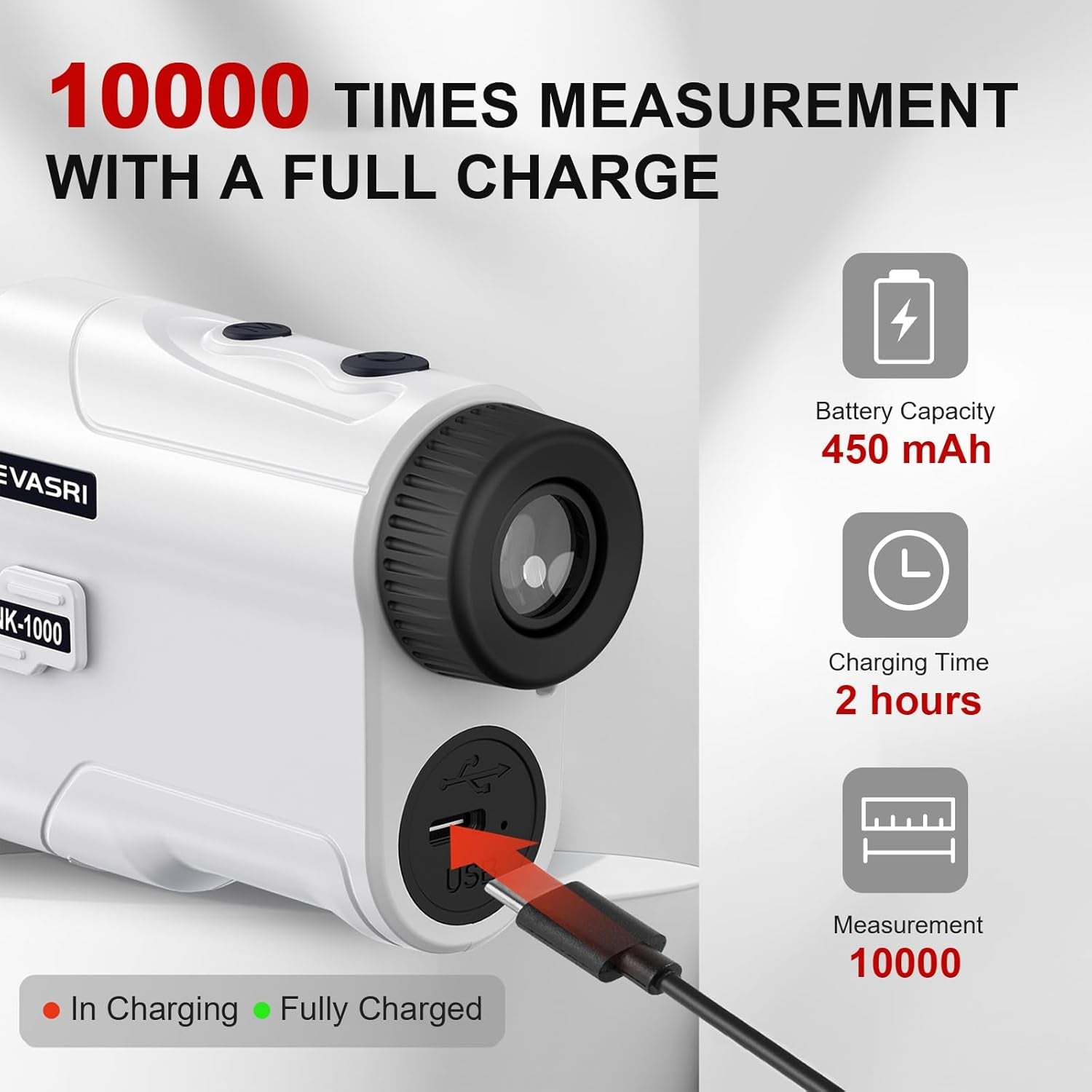 Golf Rangefinder with Slope and Pin Lock Vibration, External Slope Switch for Golf Tournament Legal, Rangefinders with Rechargeable Battery 600/1000YDS Laser Range Finder